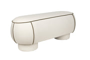 Eetkamerbank Marina L Polyester, Hout Wit 44x121 cm-Eetkamerbanken-Creating Home