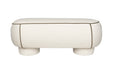 Eetkamerbank Marina L Polyester, Hout Wit 44x121 cm-Eetkamerbanken-White Label Living