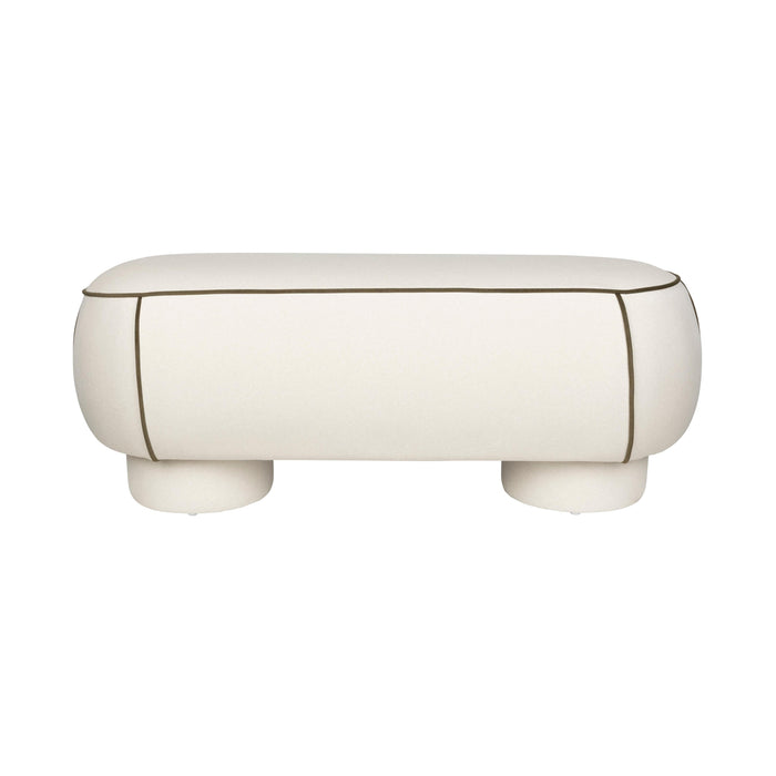 Eetkamerbank Marina L Polyester, Hout Wit 44x121 cm-Eetkamerbanken-Creating Home