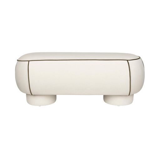 Eetkamerbank Marina L Polyester, Hout Wit 44x121 cm-Eetkamerbanken-Creating Home