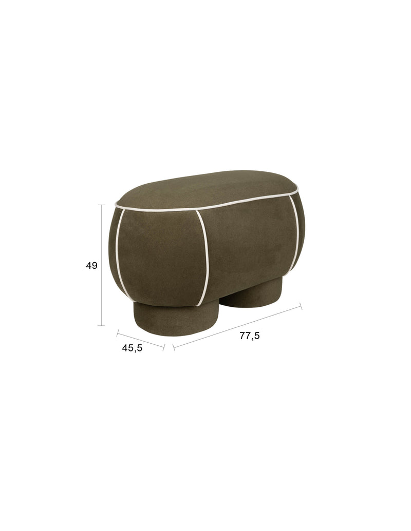 Eetkamerbank Marina M Polyester, Hout Groen 45.5x77.5 cm-Eetkamerbanken-Creating Home