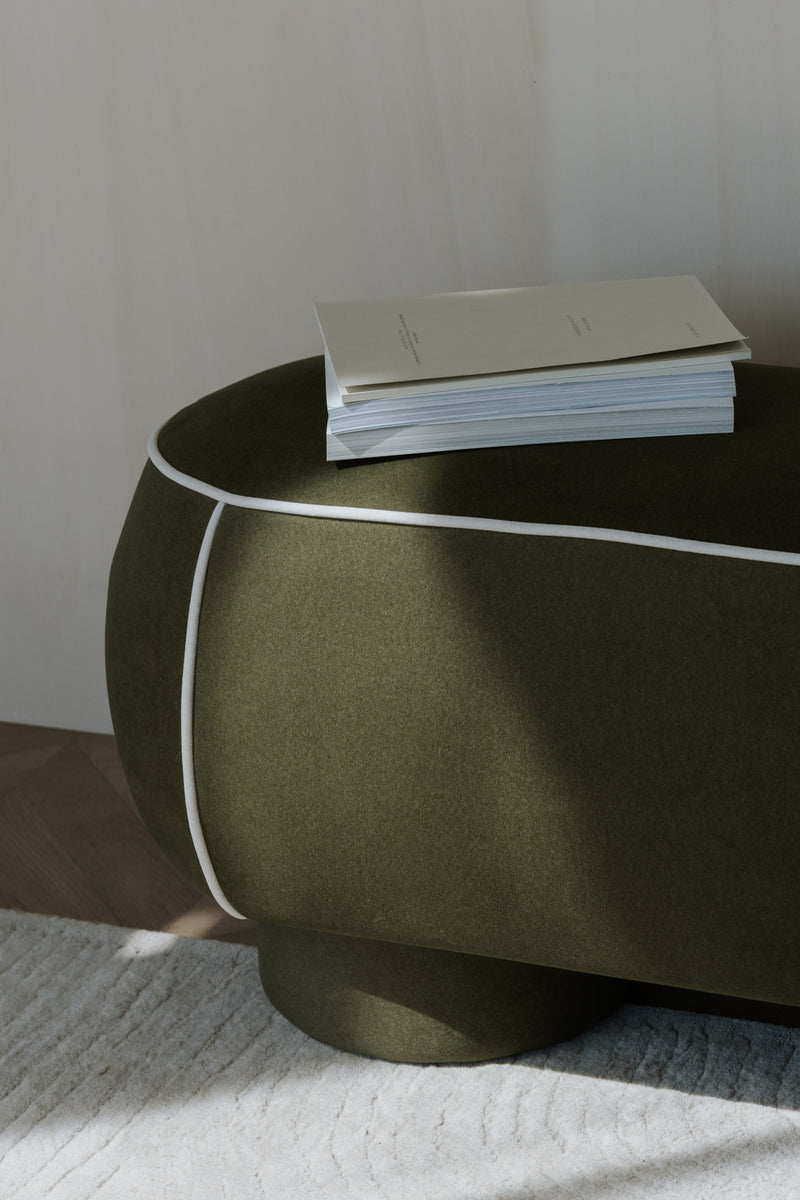 Eetkamerbank Marina M Polyester, Hout Groen 45.5x77.5 cm-Eetkamerbanken-Creating Home
