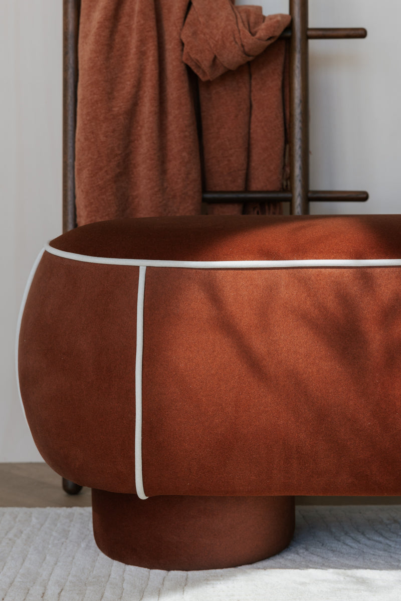 Eetkamerbank Marina M Polyester, Hout Rood 45.5x77.5 cm-Eetkamerbanken-Creating Home