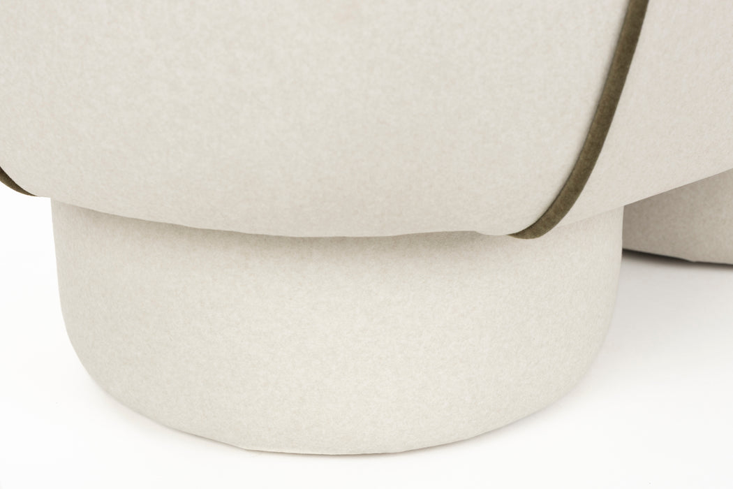 Eetkamerbank Marina M Polyester, Hout Wit 45.5x77.5 cm-Eetkamerbanken-White Label Living