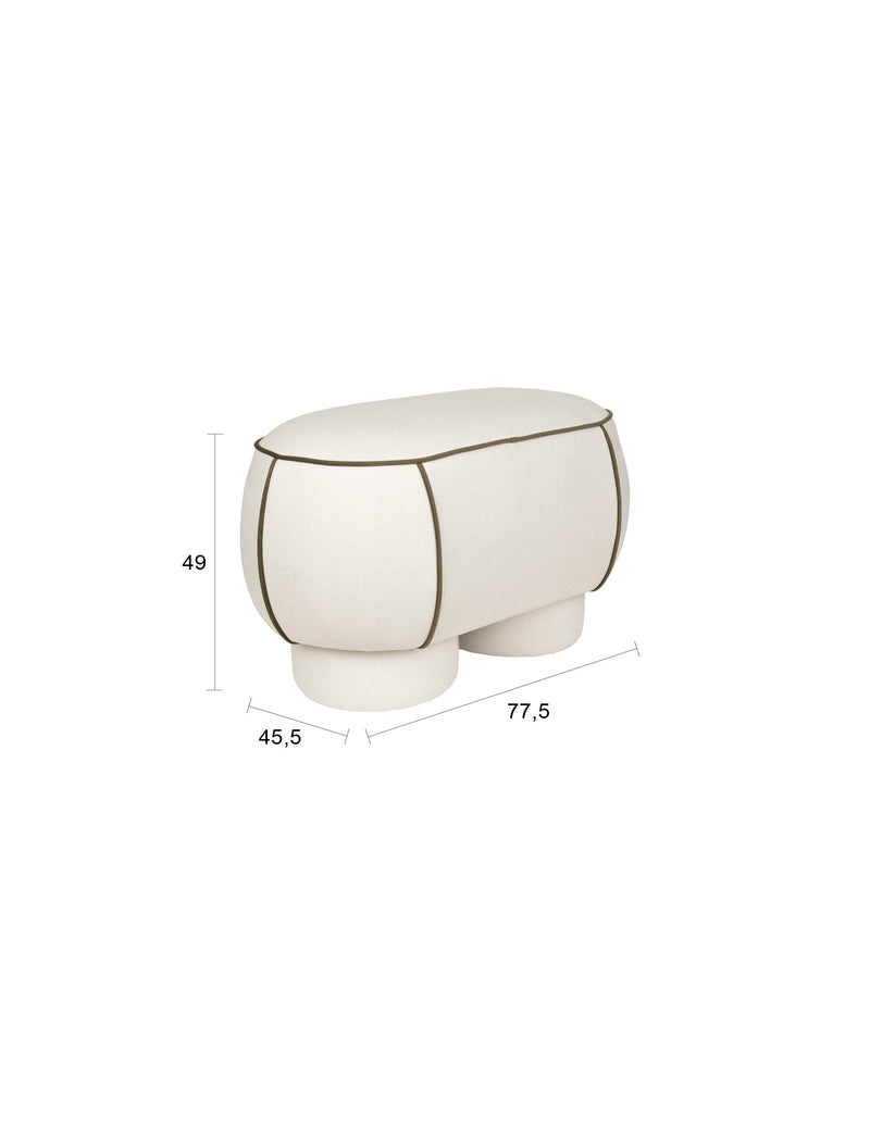 Eetkamerbank Marina M Polyester, Hout Wit 45.5x77.5 cm-Eetkamerbanken-Creating Home