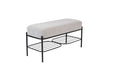 Eetkamerbank Milou Stof, Polyester, Metaal Grijs 90x35-Eetkamerbanken-Creating Home