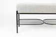 Eetkamerbank Milou Stof, Polyester, Metaal Grijs 90x35-Eetkamerbanken-Creating Home