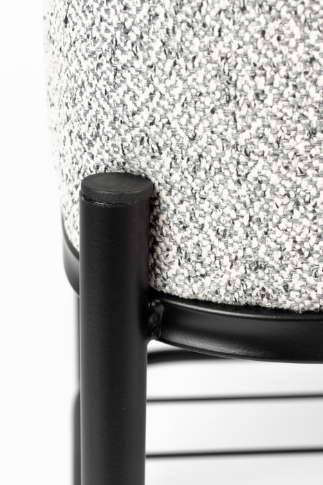 Eetkamerbank Milou Stof, Polyester, Metaal Grijs 90x35-Eetkamerbanken-Creating Home