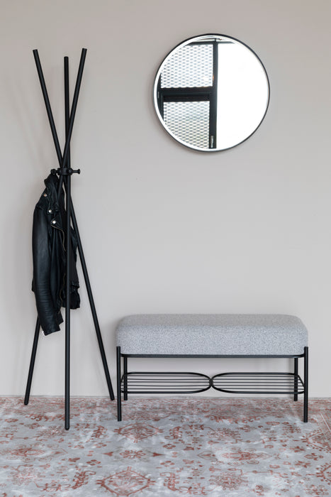 Eetkamerbank Milou Stof, Polyester, Metaal Grijs 90x35-Eetkamerbanken-Creating Home