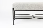 Eetkamerbank Milou Stof, Polyester, Metaal Grijs 90x35-Eetkamerbanken-Creating Home