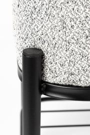 Eetkamerbank Milou Stof, Polyester, Metaal Grijs 90x35-Eetkamerbanken-Creating Home