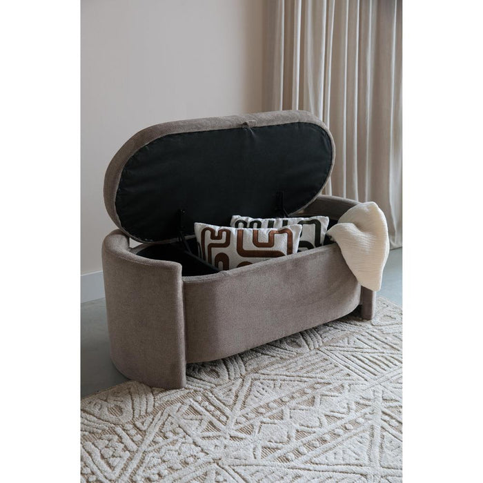Eetkamerbank Miro Polyester, MDF Grijs 44x108 cm-Eetkamerbanken-Creating Home
