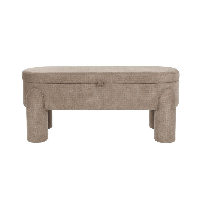 Eetkamerbank Orly Polyester, MDF Grijs 45x113 cm-Eetkamerbanken-Creating Home