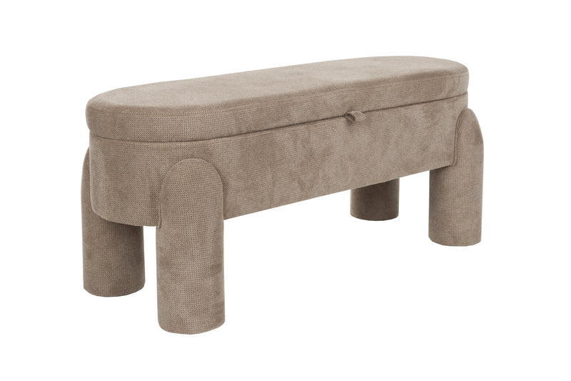 Eetkamerbank Orly Polyester, MDF Grijs 45x113 cm-Eetkamerbanken-Creating Home