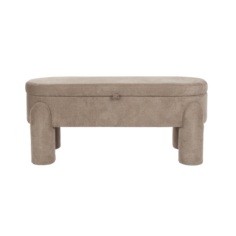 Eetkamerbank Orly Polyester, MDF Grijs 45x113 cm-Eetkamerbanken-Creating Home