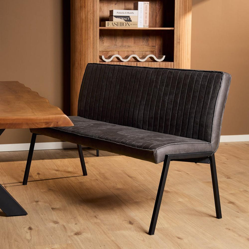 Eetkamerbank Tivoli Bull 155 cm Antraciet 155x56x88 cm-Eetkamerbanken-Starfurn