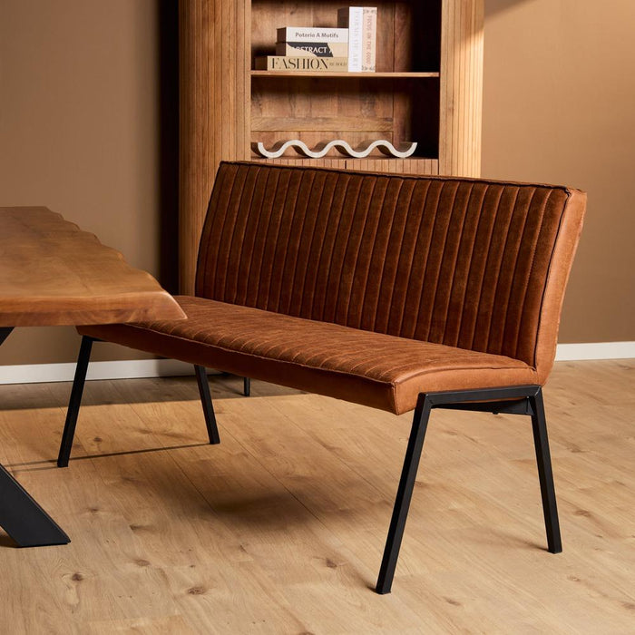 Eetkamerbank Tivoli Bull - 155 cm - Cognac-Eetkamerbanken-Starfurn