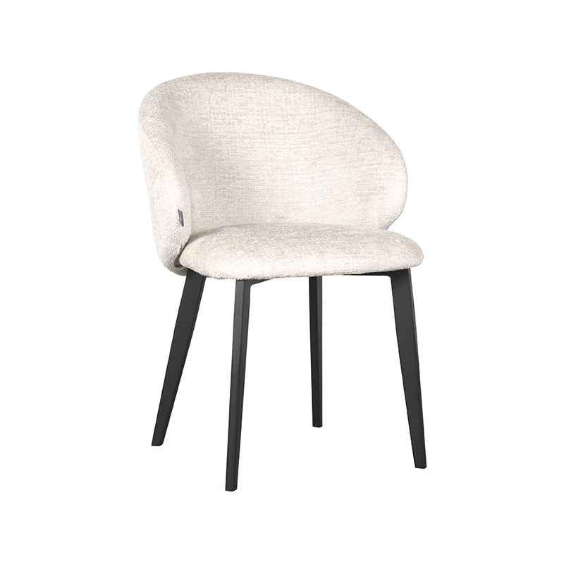 Eetkamerstoel 2de kans Eetkamerstoel Logan Crème Fluweel-Eetkamerstoelen-LABEL51