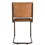 Eetkamerstoel 2de kans J-Line Stoel Modern leder/metaal cognac-Eetkamerstoelen-J-Line