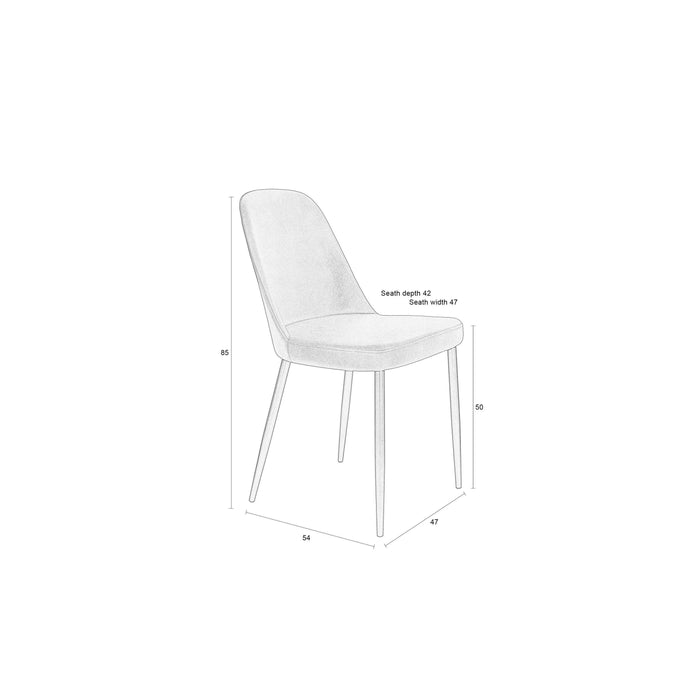Eetkamerstoel Alana Polyester Donkergrijs 54x47 cm