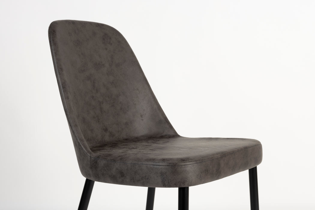 Eetkamerstoel Alana Polyester Donkergrijs 54x47 cm-Fauteuils-Creating Home