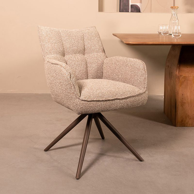 Eetkamerstoel Amalfi Mushroom Royal Boucle Brons 65x66x86 cm-Eetkamerstoelen-LABEL51