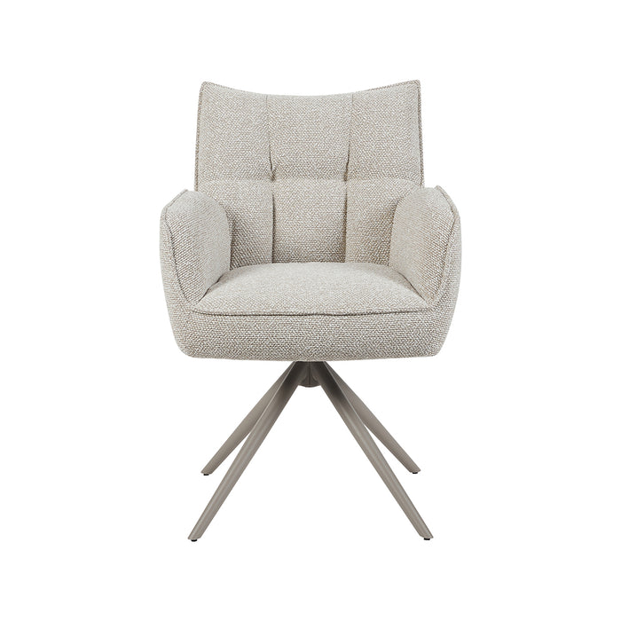 Eetkamerstoel Amalfi - Naturel - Royal Boucle - Taupe Metalen-Eetkamerstoelen-LABEL51