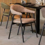 Eetkamerstoel Amaze Taupe Micro Suede 54x54x80 cm-Eetkamerstoelen-LABEL51