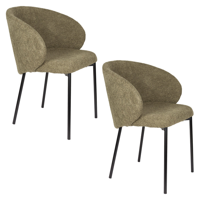 Eetkamerstoel Ayle Moss Polyester Groen 48x58 cm
