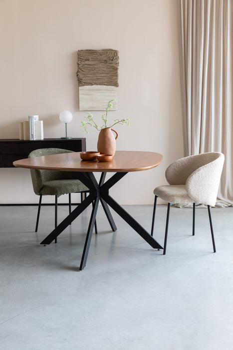 Eetkamerstoel Ayle Moss Polyester Groen 48x58 cm-Eetkamerstoelen-Creating Home