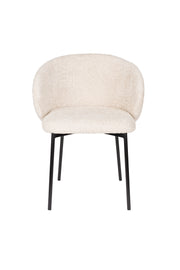 Eetkamerstoel Ayle Off Polyester Wit 48x58 cm-Eetkamerstoelen-Creating Home