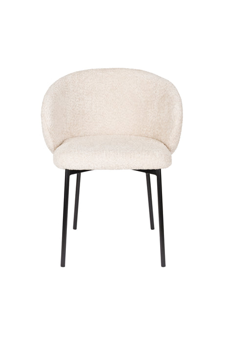 Eetkamerstoel Ayle Off Polyester Wit 48x58 cm-Eetkamerstoelen-Creating Home