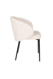 Eetkamerstoel Ayle Off Polyester Wit 48x58 cm-Eetkamerstoelen-Creating Home