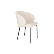 Eetkamerstoel Ayle Off Polyester Wit 48x58 cm-Eetkamerstoelen-Creating Home