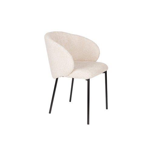 Eetkamerstoel Ayle Off Polyester Wit 48x58 cm-Eetkamerstoelen-Creating Home