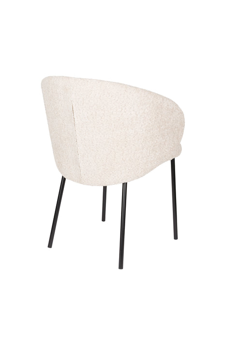 Eetkamerstoel Ayle Off Polyester Wit 48x58 cm-Fauteuils-Creating Home