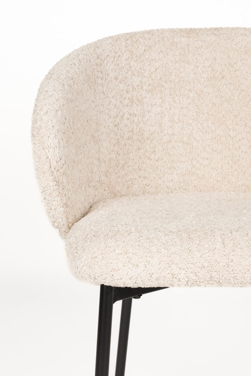 Eetkamerstoel Ayle Off Polyester Wit 48x58 cm-Fauteuils-Creating Home