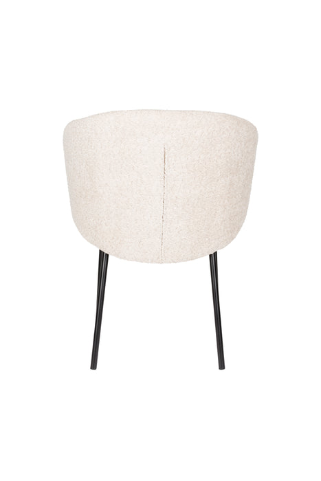 Eetkamerstoel Ayle Off Polyester Wit 48x58 cm-Fauteuils-Creating Home