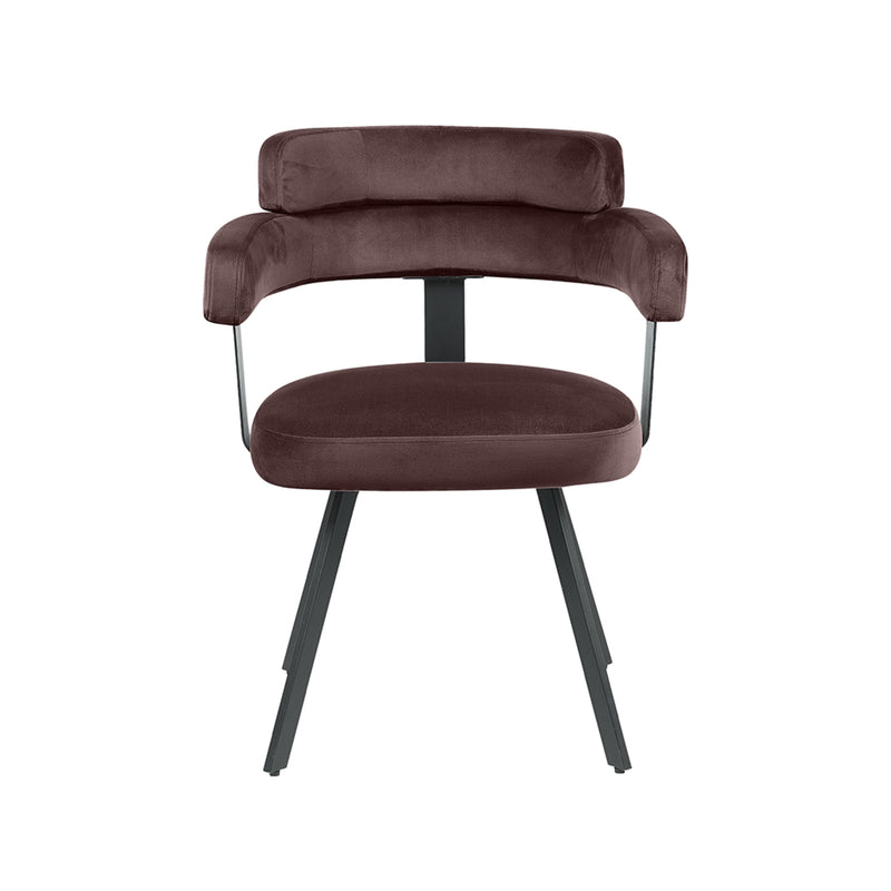 Eetkamerstoel Bardio Taupe Fluweel 62x57x79 cm-Eetkamerstoelen-LABEL51