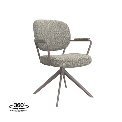 Eetkamerstoel Basel - Mushroom - Royal Boucle - Brons Metalen...-Eetkamerstoelen-LABEL51