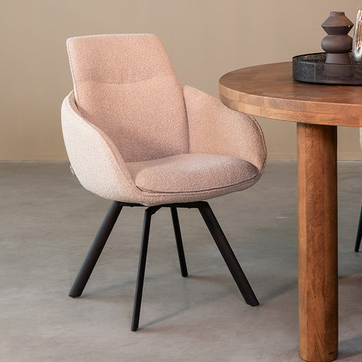 Eetkamerstoel Beauty Naturel Boucle 56x63x88 cm-Eetkamerstoelen-LABEL51