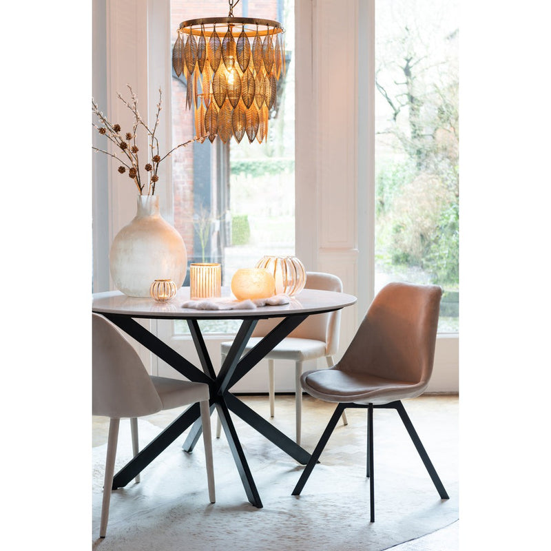 Eetkamerstoel Beige Kunststof 49 cm 49x55x84 cm-Eetkamerstoelen-J-Line