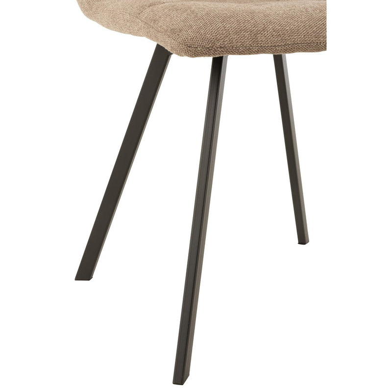 Eetkamerstoel Beige Metaal 47 cm 47x55x82 cm-Eetkamerstoelen-J-Line