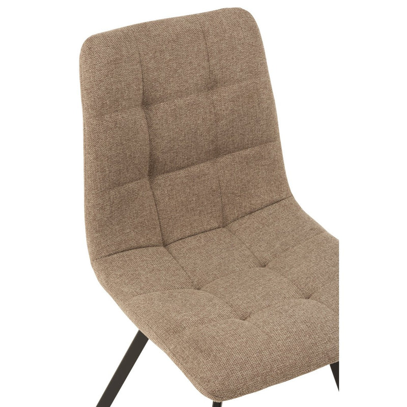 Eetkamerstoel Beige Metaal 47 cm 47x55x82 cm-Eetkamerstoelen-J-Line