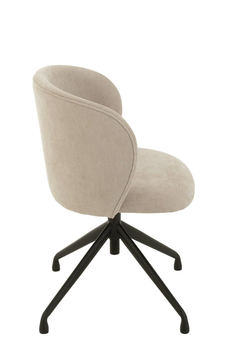 Esszimmerstuhl Beige Stoff 48 cm