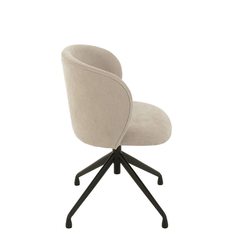 Eetkamerstoel Beige Stof 48 cm 48x56x48 cm-Eetkamerstoelen-J-Line