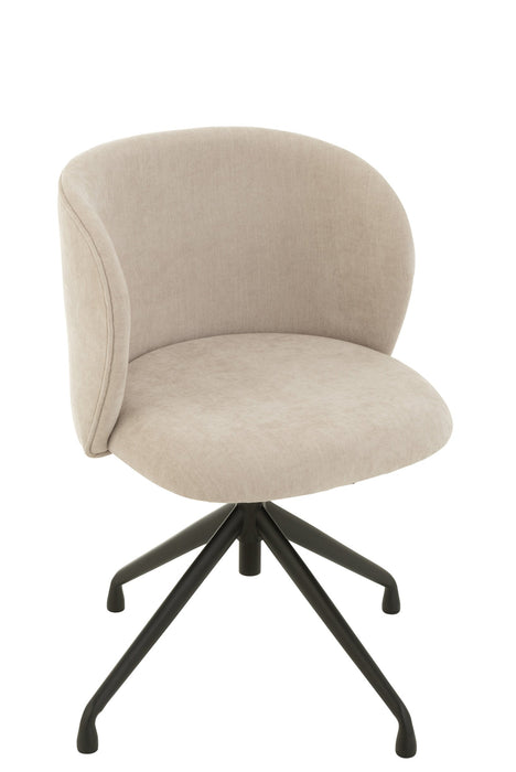 Esszimmerstuhl Beige Stoff 48 cm