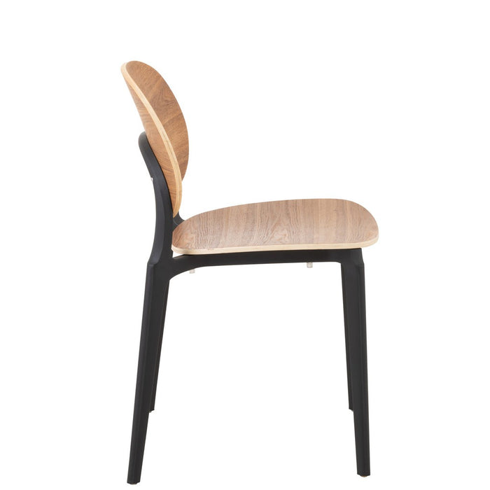 Eetkamerstoel Beige Veneer 40 cm-Eetkamerstoelen-J-Line