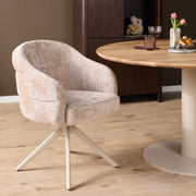 Eetkamerstoel Bella Beige Poot Zand Met armleuning 64x65x83 cm-Eetkamerstoelen-Starfurn