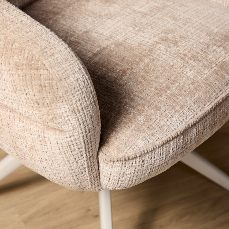 Eetkamerstoel Bella Beige Poot Zand Met armleuning 64x65x83 cm-Eetkamerstoelen-Starfurn
